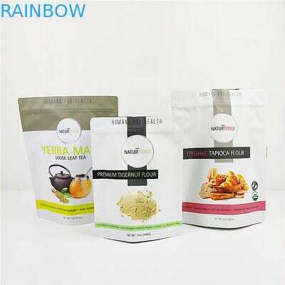 کیسه 100mic CMYK بسته بندی پلاستیکی غلات ISO Gravure Mylar Stand Up Pouch