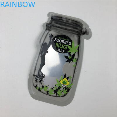 کیسه های شیشه ای میسون برای دانه های CBD کیسه های بسته بندی نامنظم برگ های THC ایندیکا با زیپ CBD Flower Gummies