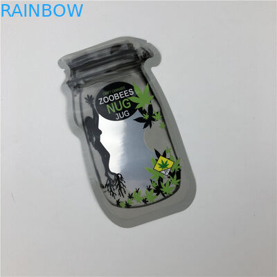 کیسه های شیشه ای میسون برای دانه های CBD کیسه های بسته بندی نامنظم برگ های THC ایندیکا با زیپ CBD Flower Gummies