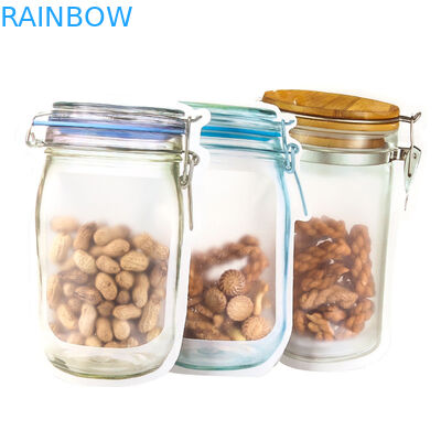 کیسه های شیشه ای میسون برای دانه های CBD کیسه های بسته بندی نامنظم برگ های THC ایندیکا با زیپ CBD Flower Gummies