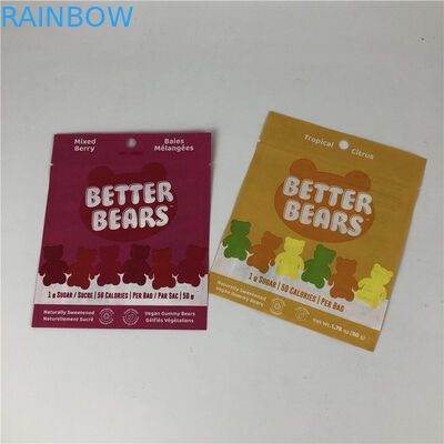 کیسه‌های بسته‌بندی زیست تخریب‌پذیر کوکی خوراکی CBD THC Gummies.