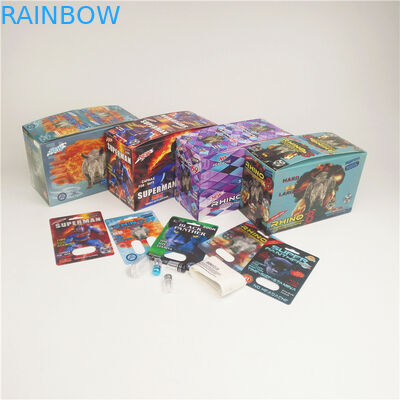 90mic Pills Paper Card 3D Card Rhino 7 Plastic Blister Blister Holographic