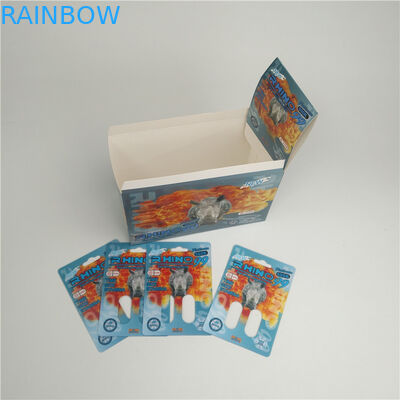 90mic Pills Paper Card 3D Card Rhino 7 Plastic Blister Blister Holographic