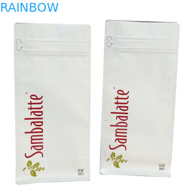 کیسه قهوه مات دریچه گاز زدایی 110mic CMYK MOPP کیسه زیپ کف تخت