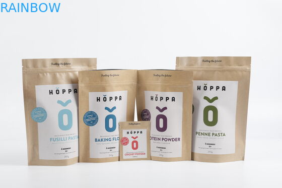 کیسه زیپ دار کاغذی PLA کرافت زیست تخریب پذیر سفارشی بسته بندی غذای چای