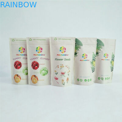 کیسه زیپ دار کاغذی PLA کرافت زیست تخریب پذیر سفارشی بسته بندی غذای چای