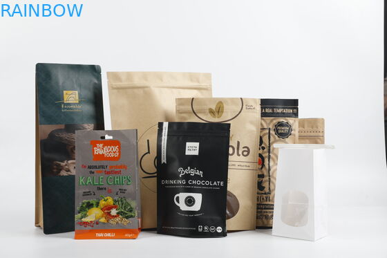 کیسه زیپ دار کاغذی PLA کرافت زیست تخریب پذیر سفارشی بسته بندی غذای چای