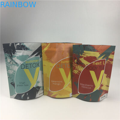 فویل آلومینیومی Doypack کیسه های بسته بندی مواد غذایی چای ضد بو با زیپ