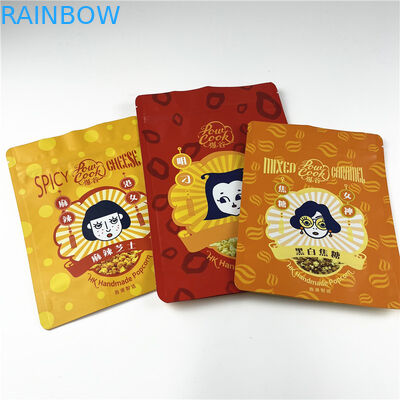 بسته بندی مواد غذایی پلاستیکی 250 گرمی کیسه های زیپلاک مایلار پاپ کورن نوار پروتئین اسنک چاپ شده