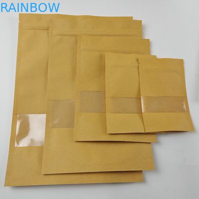 کیسه کاغذی Doypack Kraft خود ایستاده برای میان وعده های غذایی چای کوکی میوه های خشک