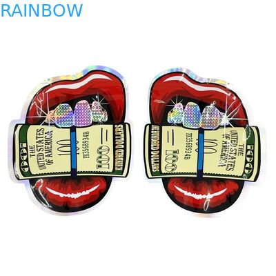 کیسه زیپ پلاستیکی مایلار با شکل نامنظم سفارشی ضد بو 3.5 گرم 7 گرم