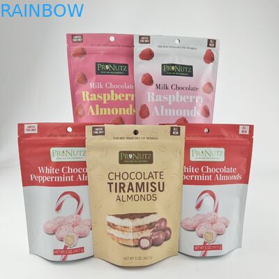 کیسه های 3.5 گرمی بسته بندی مواد غذایی خوراکی کیسه های ایستاده مایلار با پنجره زیپ دار