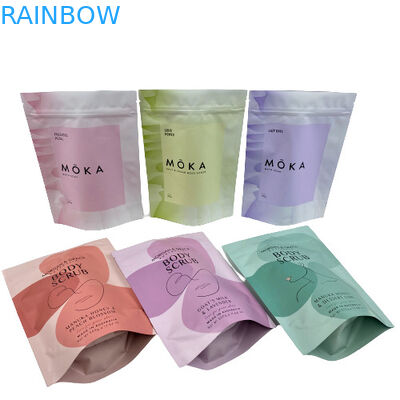 کیسه های ایستاده زیپی مایلار چاپ Gravnre برای اسکراب بدن نمک حمام