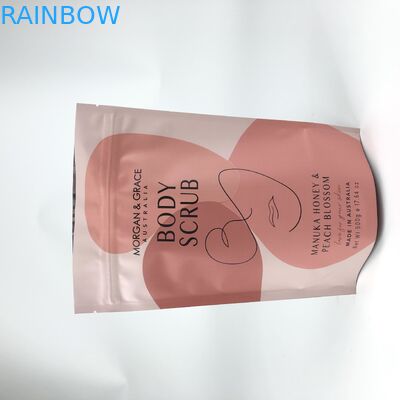 کیسه های ایستاده زیپی مایلار چاپ Gravnre برای اسکراب بدن نمک حمام