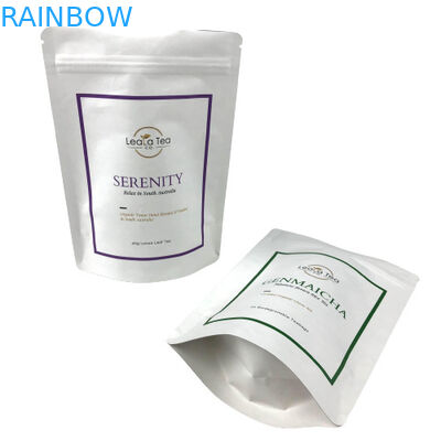 لوگوی سفارشی کیسه های فویل آلومینیومی ضد بو برای دانه های قهوه سفید