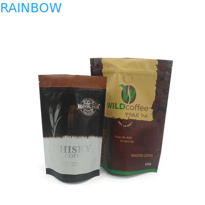 بسته بندی چای قهوه کیسه زیپ دار سفید مات شده که بو را با لوگوی شما ثابت می کند