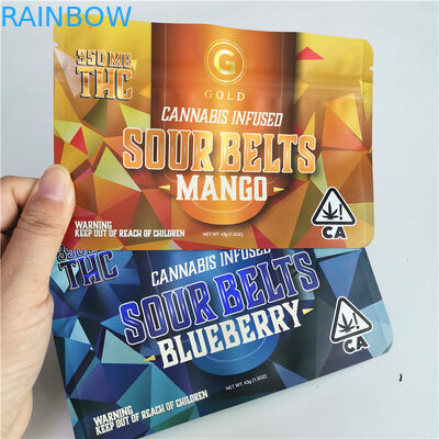 کیسه بسته بندی ماری جوانا CBD Weed 420 چاپ دیجیتال Doypack Die Cut عود گیاهی