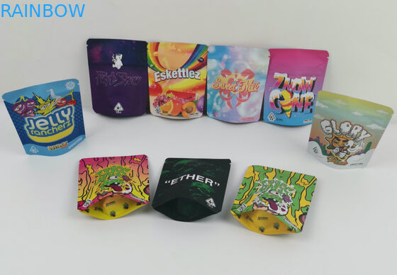 کیسه بسته بندی ماری جوانا CBD Weed 420 چاپ دیجیتال Doypack Die Cut عود گیاهی