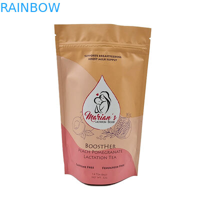 کیسه های بسته بندی آلومینیومی کیسه ای ایستاده 14 گرمی پلاستیک خوراکی لمینت شده درجه مواد غذایی