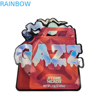 کیسه های مایلار 3.5 گرمی مهر و موم شده ضد بو با قالب سفارشی چاپ شده منحصر به فرد با قالب نامنظم شکل