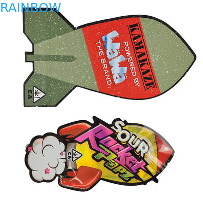 کیسه های مایلار 3.5 گرمی مهر و موم شده ضد بو با قالب سفارشی چاپ شده منحصر به فرد با قالب نامنظم شکل