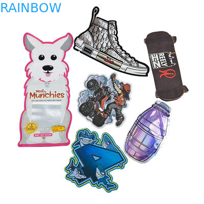 کیسه های مایلار 3.5 گرمی مهر و موم شده ضد بو با قالب سفارشی چاپ شده منحصر به فرد با قالب نامنظم شکل