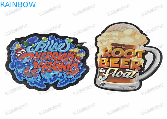 کیسه‌های مایلار زیپ‌دار 3.5 گرمی 3.5 گرمی زیپ‌دار با شکل خاص و نامنظم با طرح ضد کودک چاپ شده سفارشی