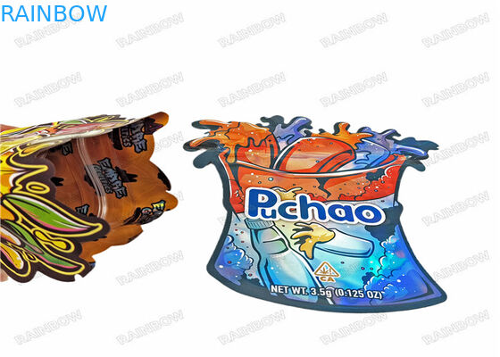 کیسه زیپلاک 3.5 گرمی 7 گرمی 14 گرمی شکل خاص غذای سفارشی ضد بو کیسه دای کات مایلار