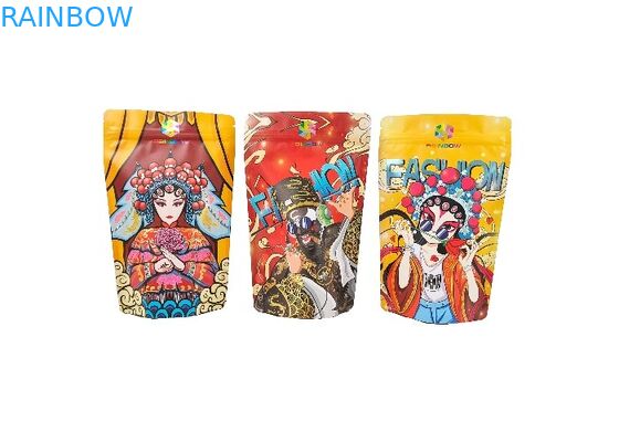 کیسه های غذای پایه دار مایلار برای نگهداری دسر آب نبات بادام زمینی با زیپ قابل بسته شدن مجدد