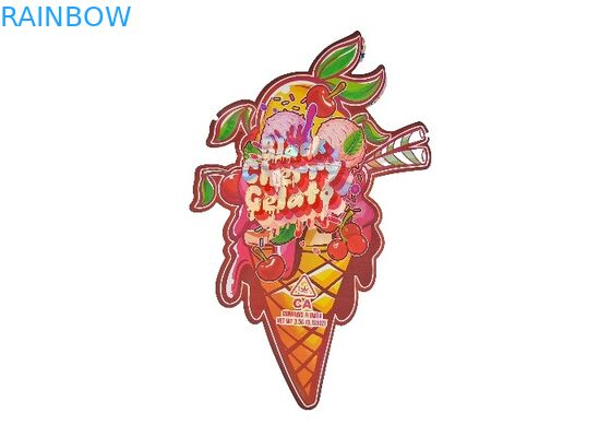 کیسه های پلاستیکی 3.5 گرمی هولوگرام مایلار زیپلاک ضد کودک دای کات با شکل خاص نامنظم