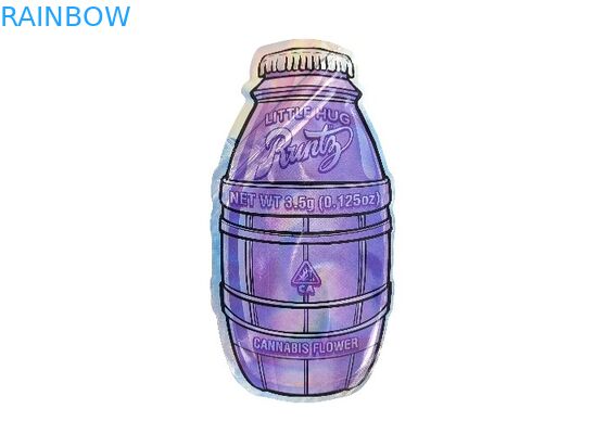 کیسه های مایلار سفارشی دای کات پلاستیکی نقاشی هولوگرام مخصوص شکل 3.5 گرمی