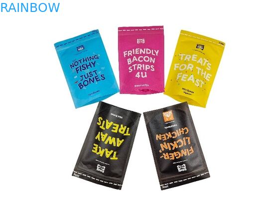 کیسه های ایستاده کاغذ کرافت زیست تخریب پذیر کیسه های بسته بندی سفارشی غذای حیوانات خانگی