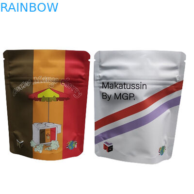 کیسه چاپ دیجیتال 3.5G 1LB نرم لمس کوله هولوگرافیک مانع بوی بالا ضد عفونی کردن کودکان ضد زپ کیسه های ایستاده