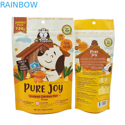 کیف های کاغذی کرفت قابل بسته بندی برای محصولات غذایی قابل بسته بندی مجدد زپ بلند برای کیسه های غذای حیوانات خانگی