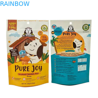 کیف های کاغذی کرفت قابل بسته بندی برای محصولات غذایی قابل بسته بندی مجدد زپ بلند برای کیسه های غذای حیوانات خانگی