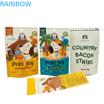 کیف های کاغذی کرفت قابل بسته بندی برای محصولات غذایی قابل بسته بندی مجدد زپ بلند برای کیسه های غذای حیوانات خانگی