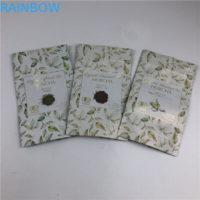 کیسه های چاپ دیجیتال سفارشی لوگو طلا فلزی کیسه های بسته بندی چای