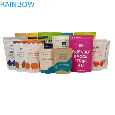 لوگو سفارشی چاپ شده 100٪ بسته بندی بیوتراژ قابل استفاده مجدد کیسه های پلاستیکی ایستاده