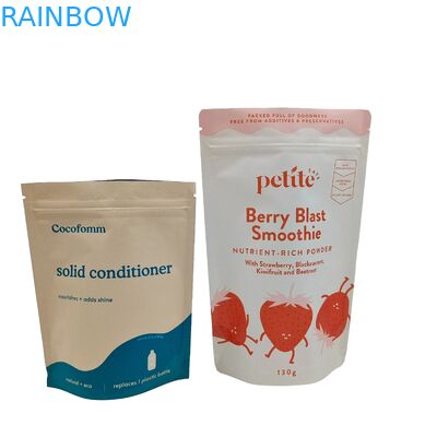 عمده فروشی کیف کاغذی کرافت قابل باز کردن طراحی سفارشی 100٪ کیف های بایودگرادابال ایستاده با کیف های قفل زیپ