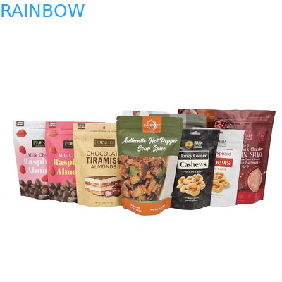 لوگو عمده چاپی بسته بندی شکلات مواد غذایی اسنک زیپ بلند بسته پلاستیکی