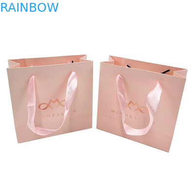 لوگو چاپی سفارشی کوله های کاغذی هدیه سفید و سیاه با دسته نوار