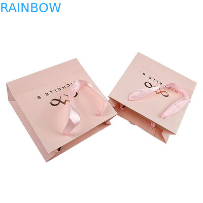 لوگو چاپی سفارشی کوله های کاغذی هدیه سفید و سیاه با دسته نوار