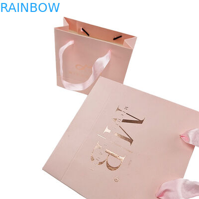 لوگو چاپی سفارشی کوله های کاغذی هدیه سفید و سیاه با دسته نوار