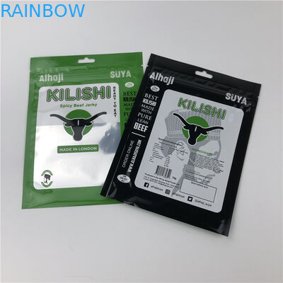 فولیک سه طرفه مهر و موم زپ تخت گوشت گاو پاکت بسته بندی پلاستیکی