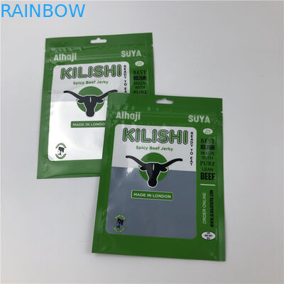 فولیک سه طرفه مهر و موم زپ تخت گوشت گاو پاکت بسته بندی پلاستیکی