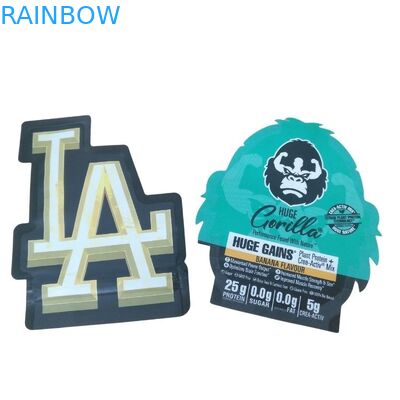 بسته بندی شده چاپ شده 3.5g منحصر به فرد ویژه برش مرطوب شکل نامنظم کیسه های مایلار مهر شده 8th ضد بوی خاص کیلی کیسه مایلار