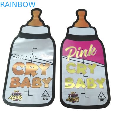 بسته بندی شده چاپ شده 3.5g منحصر به فرد ویژه برش مرطوب شکل نامنظم کیسه های مایلار مهر شده 8th ضد بوی خاص کیلی کیسه مایلار