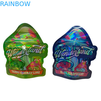 کوله لمس نرم مت مت چاپ شده سفارشی 3.5g کوله های مایلار چاپ دیجیتالی هولوگرافیک برش میلار ZiplockBag