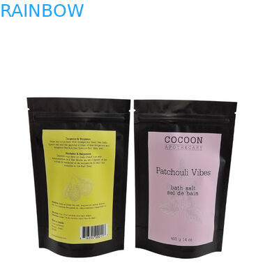 کاغذ آلومینیوم چاپ شده سفارشی حمام طعم های نمک قهوه بسته بندی مواد غذایی Zip Lock Stand Up Pocket Plastic Mylar Bags برای صابون