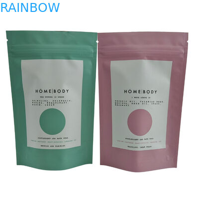 کاغذ آلومینیوم چاپ شده سفارشی حمام طعم های نمک قهوه بسته بندی مواد غذایی Zip Lock Stand Up Pocket Plastic Mylar Bags برای صابون